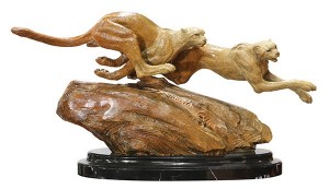 Coursing Cheetahs by Richard MACDONALD - auction artwork with signature