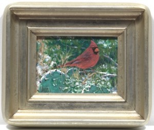 Christmas Morning - Northern Cardinal by Brian GRIMM - auction artwork with signature