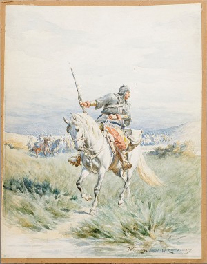 Ryttare Med Kavalleri by Wladyslaw SZERNER - auction artwork with signature