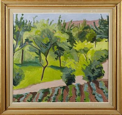Trädgårdslandskap by Carl SVANBERG - auction artwork with signature