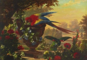 Papegojor I Parklandskap by François Frédéric GROBON - auction artwork with signature