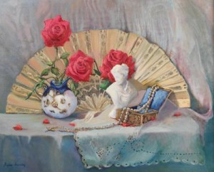 The Fan by Phyllis PRANSKY - auction artwork with signature