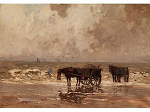 Crevetten- Und Muschelfischer Am Nordseestrand by Willem Bastiaan THOLEN