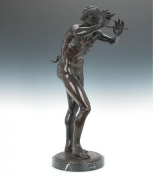 Large Figure Of A Faun Playing Pipes by Ferdinando DELUCA