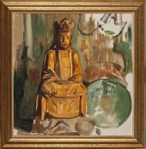 Stilleben Med Religiøs Figur by Stan Pociecha PORAY - auction artwork with signature