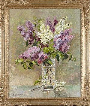 Kolorowe Bzy W Krysztala by Maria BILINSKA - auction artwork with signature