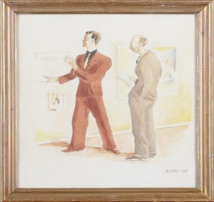 Kollegor På Utställning by Anders ‘Asten’ STEN - auction artwork with signature