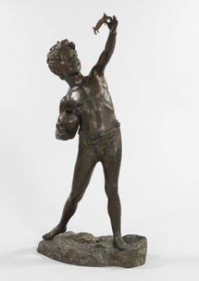 Boy Holding A Crab by Douglas CLARK - auction artwork with signature