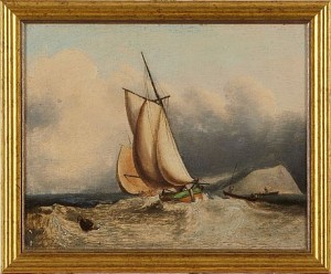 Segelfartyg Vid Kust by John Thomas SERRES - auction artwork with signature