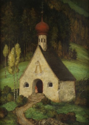Frau An Einer Waldkapelle by Matthaus SCHIESTL - auction artwork with signature