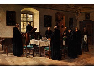 Mönche Im Refektorium by Wilhelm Ludwig Friedrich RIEFSTAHL - auction artwork with signature