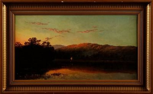 Landskap I Solnedgång by L LEROUX - auction artwork with signature