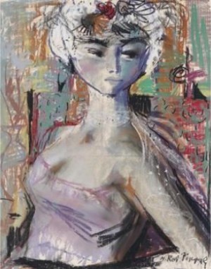 Portrait Of A Girl Wearing An Evening Dress by Hans Robert PIPPAL