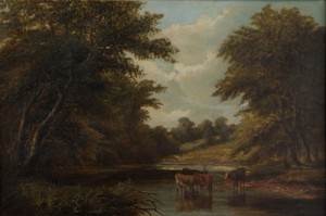 Cattle Watering by Joseph MELLOR - auction artwork with signature