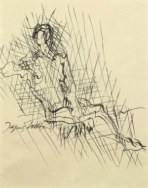 Female Nude Reclining by Jacques VILLON