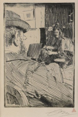 Albert Besnard And His Model by Anders ZORN