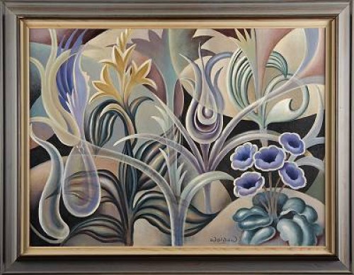 Komposition Med Blommor Och Växter by Harry WALDOW
