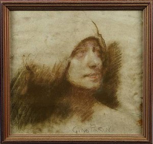 Kvinnoansikte by Gino PARIN - auction artwork with signature