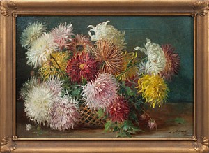 Blomsterstilleben Med Astrar by Licinio BARZANTI - auction artwork with signature