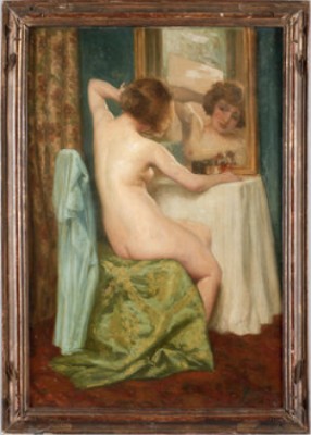 Femme A La Toilette by Maurice BRIARD - auction artwork with signature