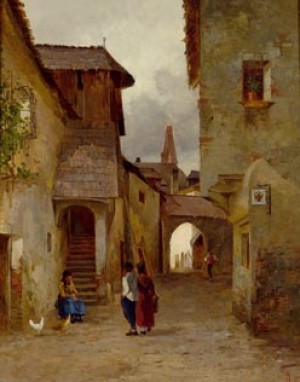 Motiv Aus Weißenkirchen In Der Wachau by Joseph KINZEL