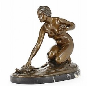 Flicka Med Sköldpadda by Ed WEBER - auction artwork with signature