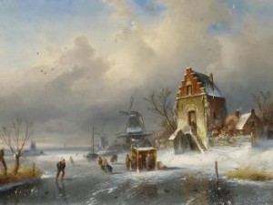 Winter Day On The Ice by Charles LEICKERT
