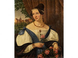 Biedermeier-portrait by Ferdinand HAUPTNER - auction artwork with signature