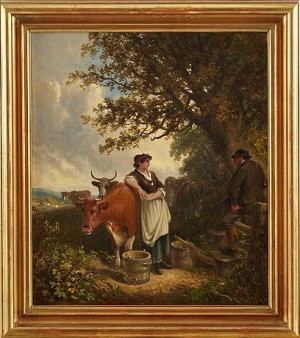The Keepers Courtship by Edwin Long MEADOWS - auction artwork with signature
