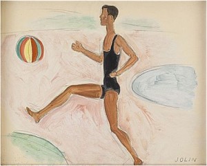 Bollspel På Stranden by Einar JOLIN
