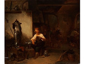 In Der Waffenschmiede by Willem The Elder LINNIG - auction artwork with signature