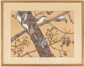 Nötväckor by Tsuchiya RAKUSAN - auction artwork with signature