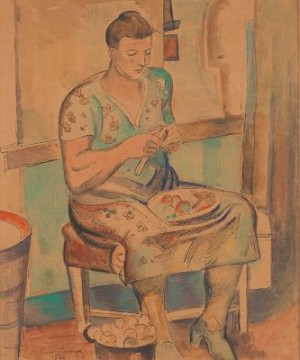Mrs. Sommer Peeling Apples by William SOMMER