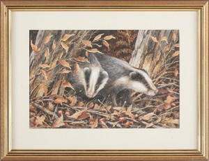 Grävlingar by Neil COX - auction artwork with signature