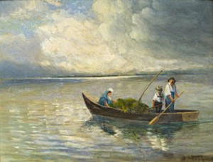Boat On Lake Chiemsee by Josef WOPFNER