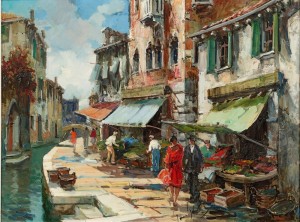 Mercatino à Cannaregio by Gino SALVIATI - auction artwork with signature