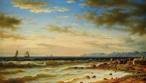 Kustvy Med Segelbåtar by Johan KNUTSON