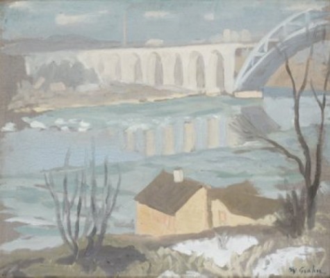 I Snösmältningen, årstabron by Hjalmar GRAHN