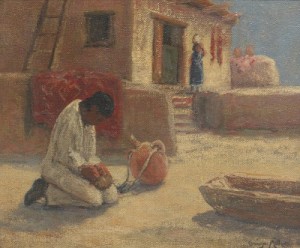 Pueblo Scene by Ralph Davidson MILLER