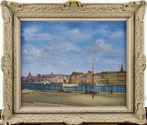 Utsikt över Gamla Stan Och Slussen by Per Mattias BJÖRLIN - auction artwork with signature