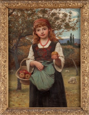 Flicka I Folkdräkt by Edwin BALE - auction artwork with signature
