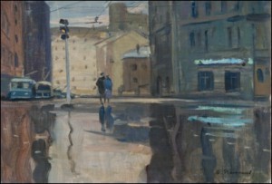 Early Morning In Moscow by Yuri Ivanovich PIMENOV - auction artwork with signature