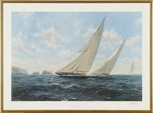 Endevour Racing Velsheda Off The Needles, 1934 by John Steven DEWS - auction artwork with signature