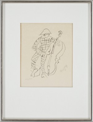 Cellospelande Harlekin by Jean POUGNY