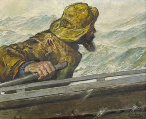 Fiskare I Båt by Christian KROHG