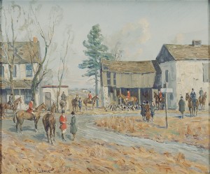The Meet At White Horse Tavern by Charles Morris YOUNG - auction artwork with signature