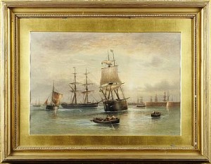 Segelfartyg I Hamn by Frederick MILLER - auction artwork with signature