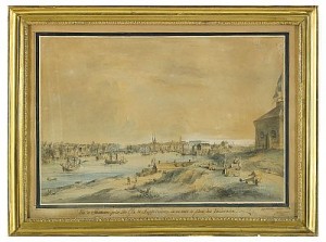 Vue De Stockholm, Prise Sur L'ile De Skeppsholmen Où On Voit Le Port Des Vaisseaux by Johan Fredrik MARTIN