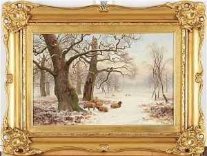 England, Får I Vinterlandskap by C. WILDE - auction artwork with signature