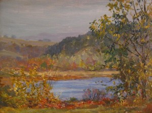 Landscape With Blue Pond by Robert Hogg NISBET